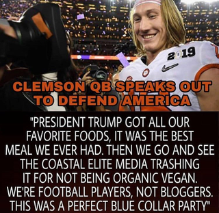 Illustration for article titled Trevor Lawrence Shoots Down Hilariously Fake Meme About Enraging The "Coastal Elite Media"